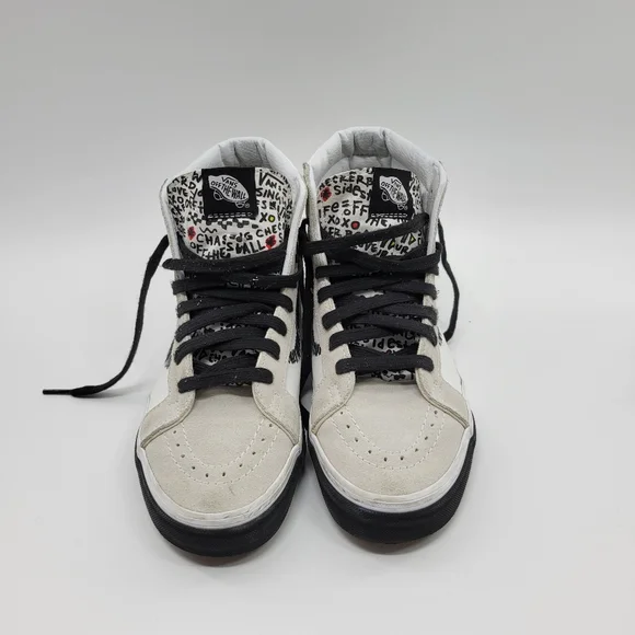 Vans. Unisex SK8-Hi Reissue DIY Black/ True White Skate Shoe - Picture 3 of 12